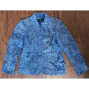 Oliver Grant Womens Tweed Blue Jacket